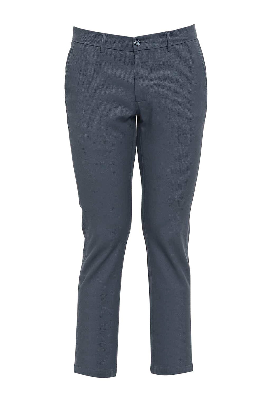 BASICS TAPERED FIT MALLAR BLUE STRETCH TROUSERS