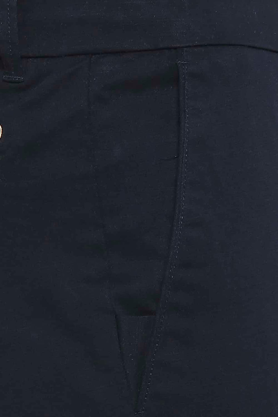 BASICS TAPERED FIT VULCAN NAVY STRETCH TROUSERS