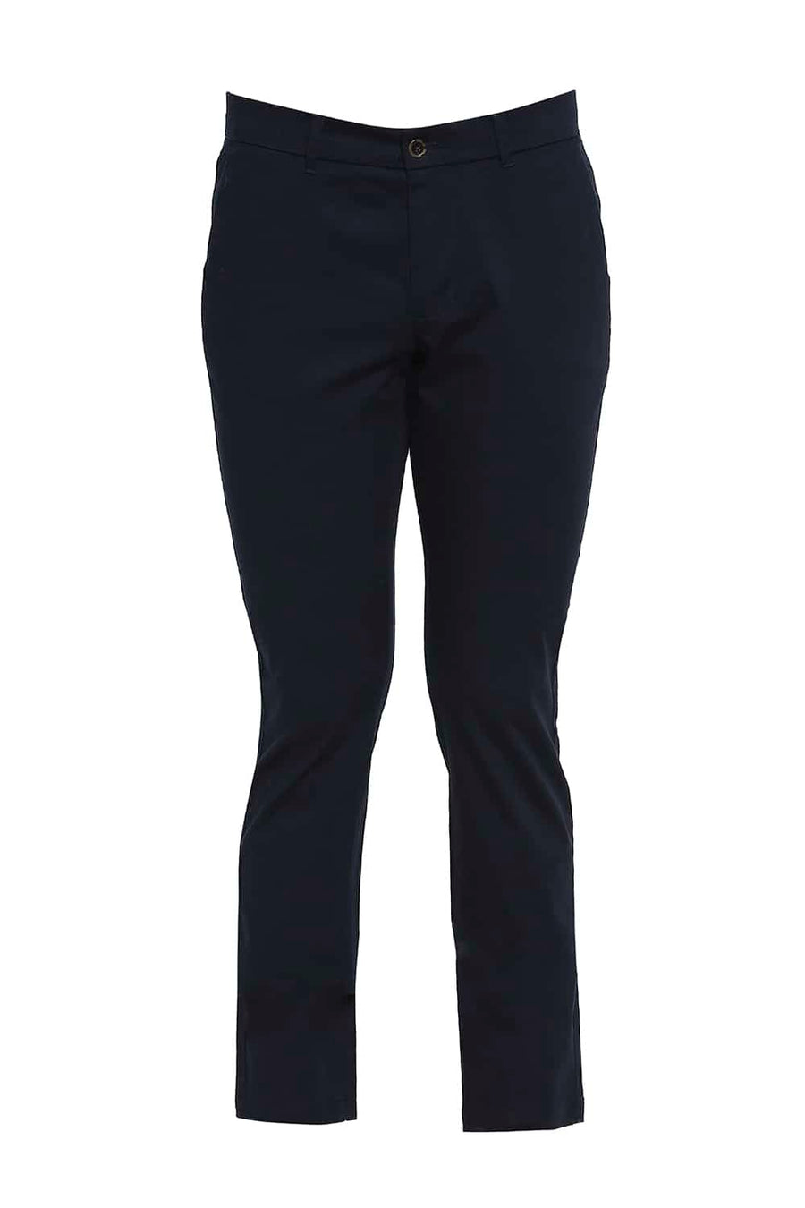 BASICS TAPERED FIT VULCAN NAVY STRETCH TROUSERS