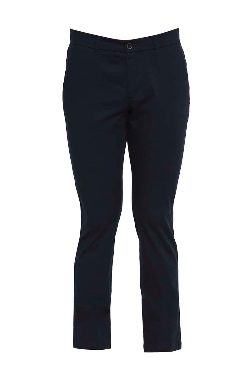 BASICS TAPERED FIT STRETCH TROUSERS