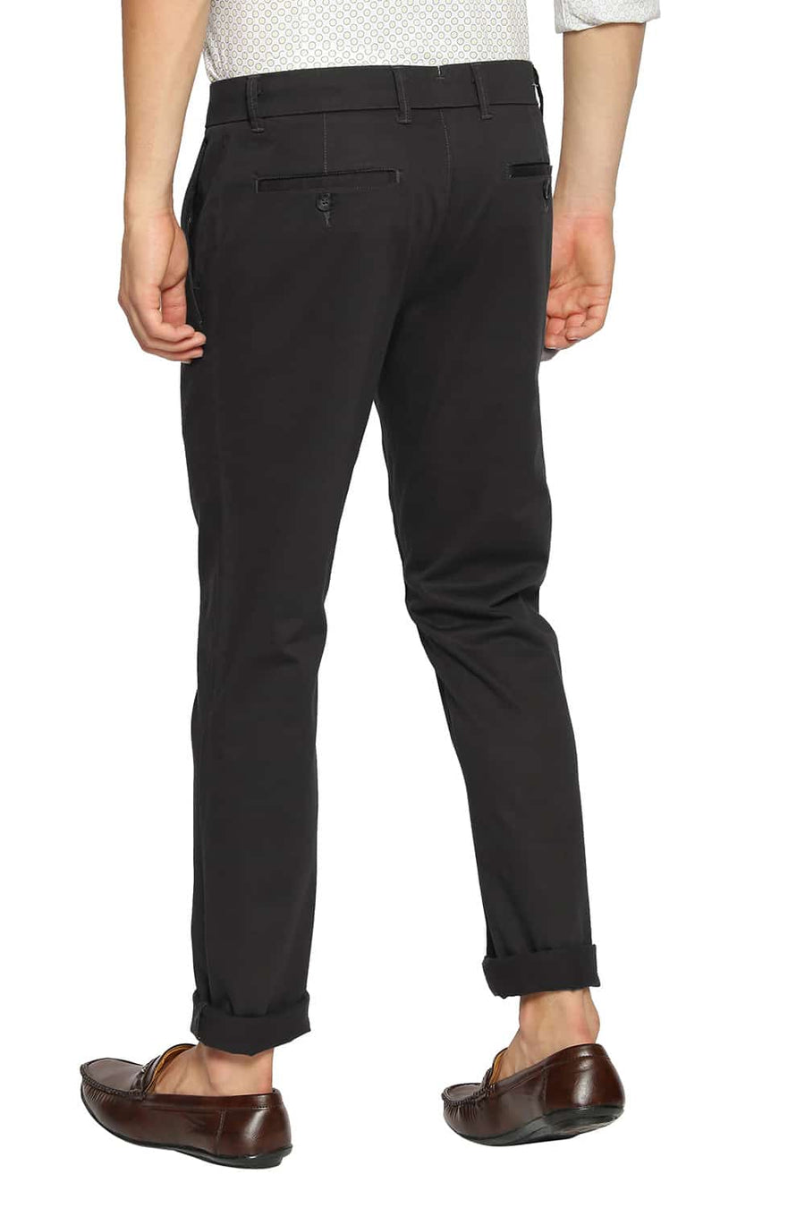 BASICS TAPERED FIT CASTLEROCK GREY STRETCH TROUSERS