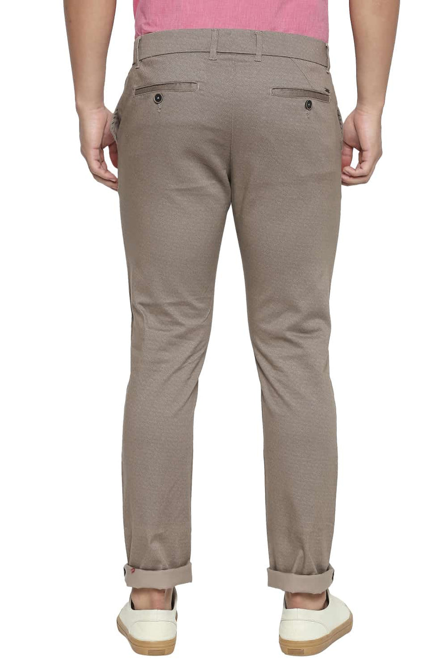 BASICS TAPERED FIT SHIITAKE BROWN STRETCH TROUSER
