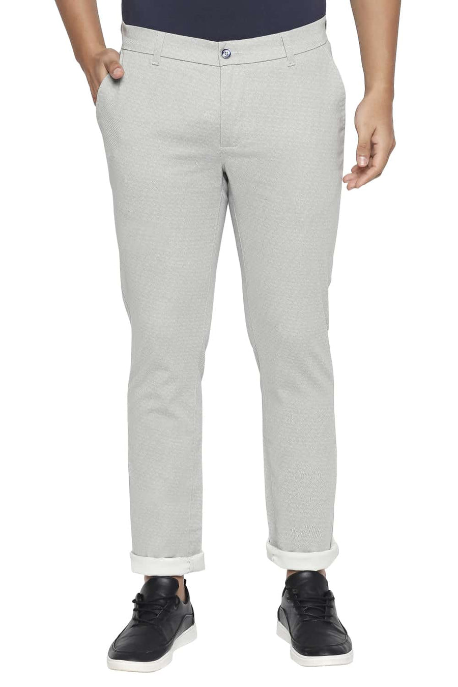 BASICS SKINNY FIT AGATE GREY STRETCH TROUSER
