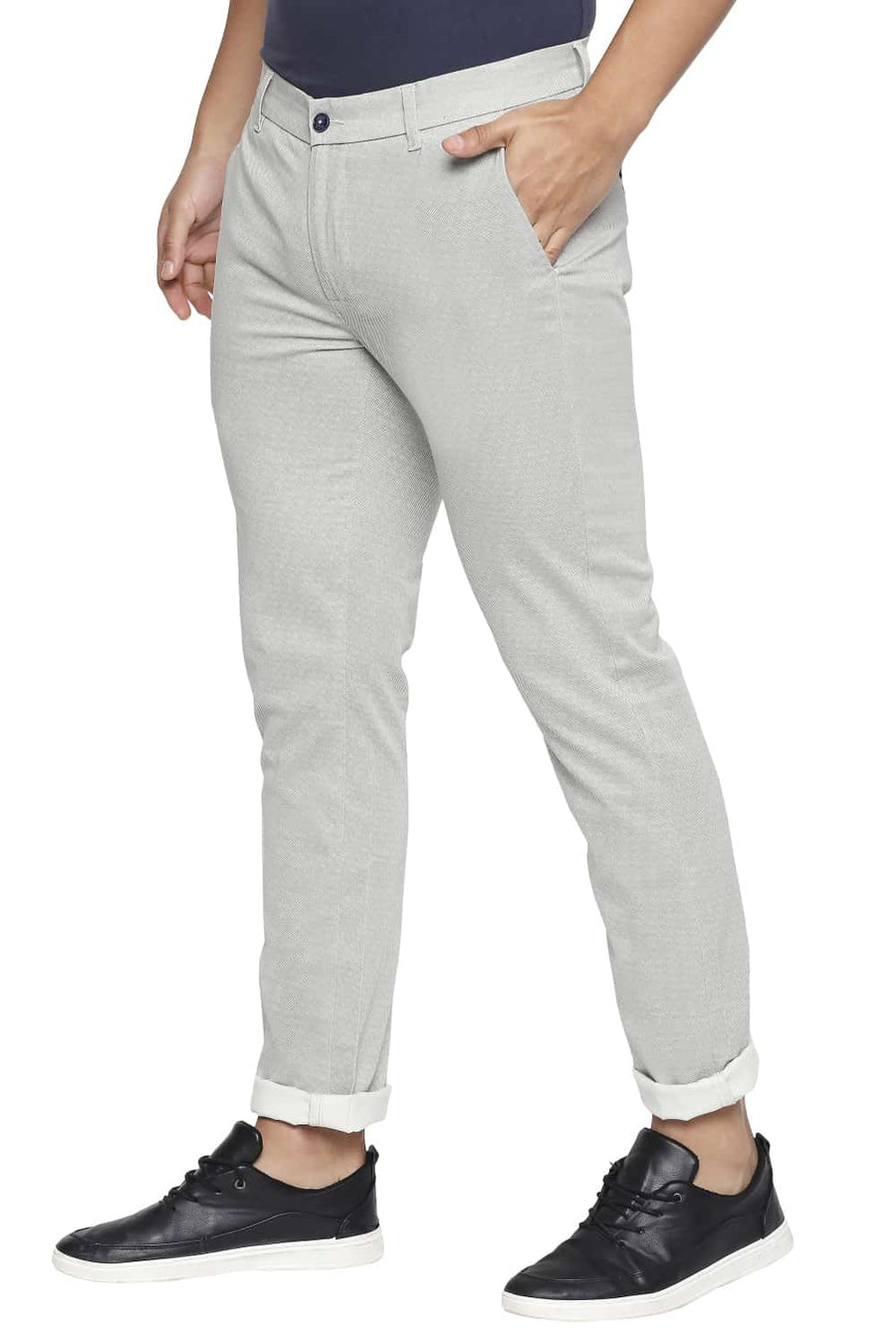 BASICS SKINNY FIT AGATE GREY STRETCH TROUSER