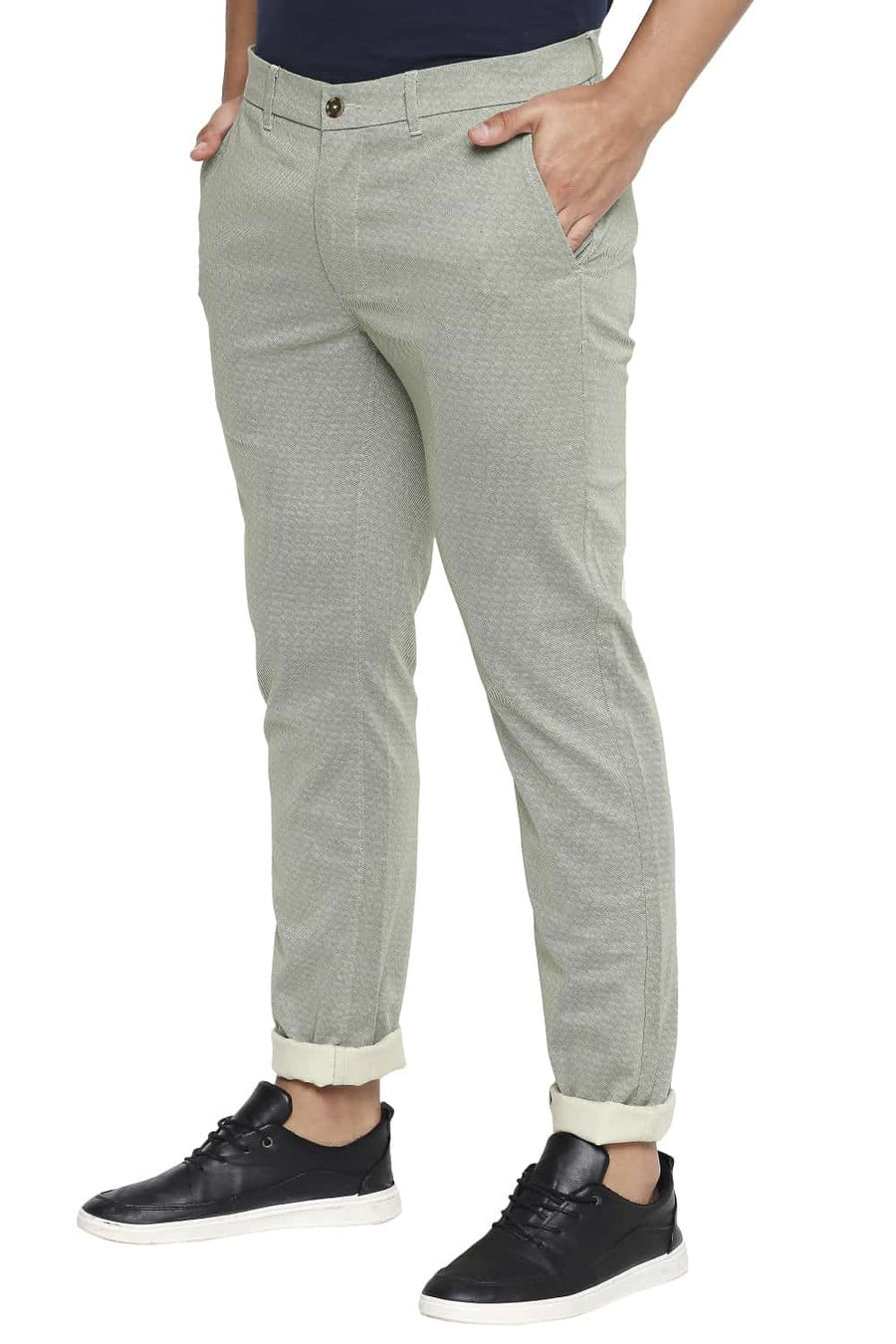BASICS SKINNY FIT ASPEN GREEN STRETCH TROUSER