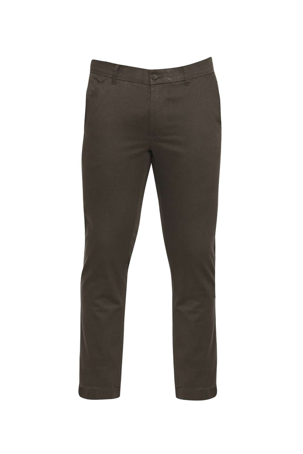 BASICS TAPERED FIT PRINTED STRETCH TROUSER