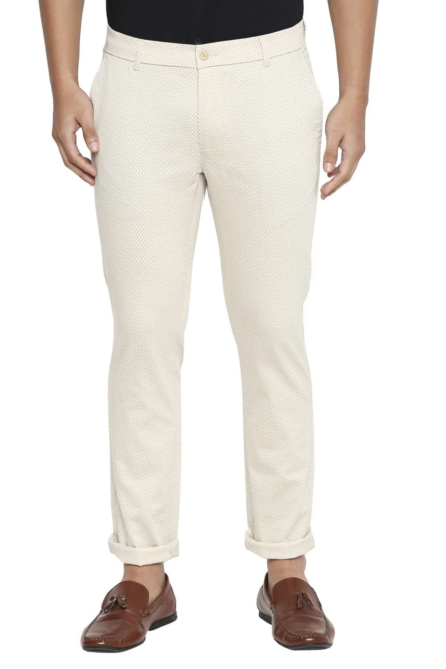 BASICS TAPERED FIT CREME BRULEE STRETCH TROUSER
