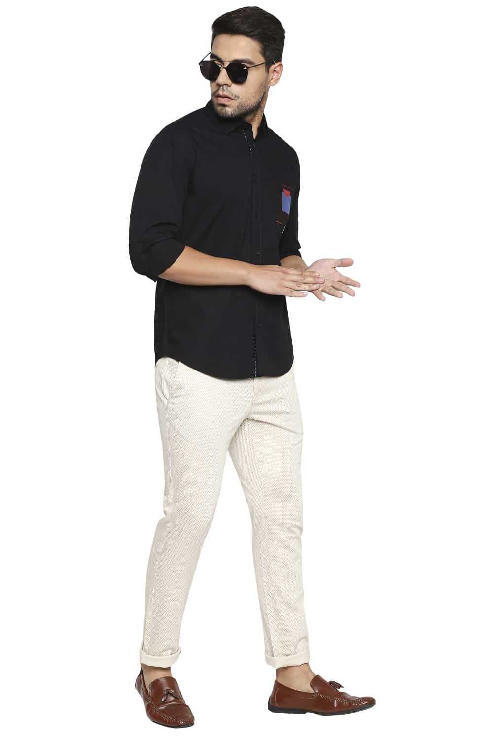 BASICS TAPERED FIT STRETCH TROUSER