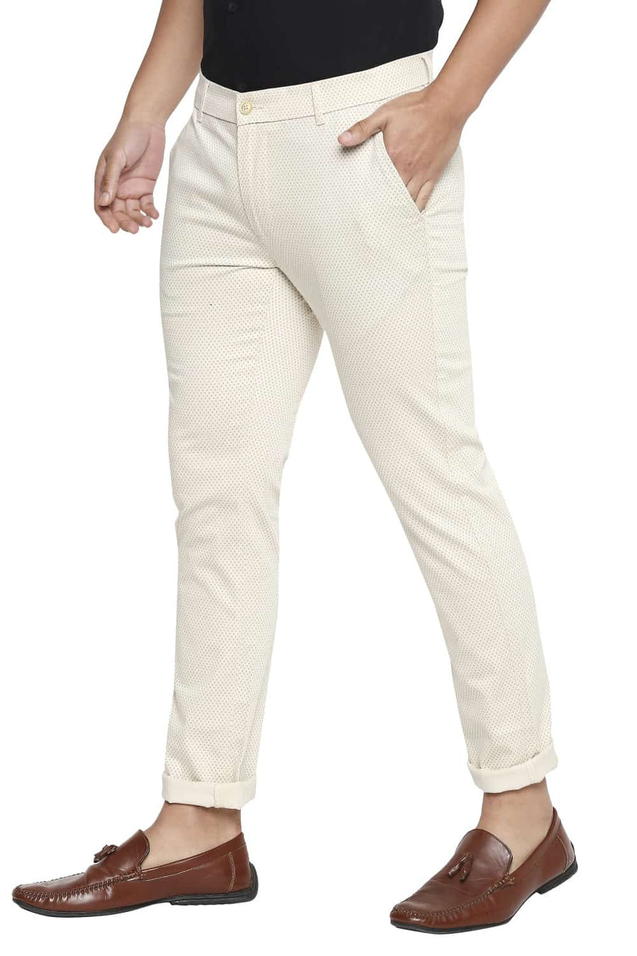 BASICS TAPERED FIT CREME BRULEE STRETCH TROUSER