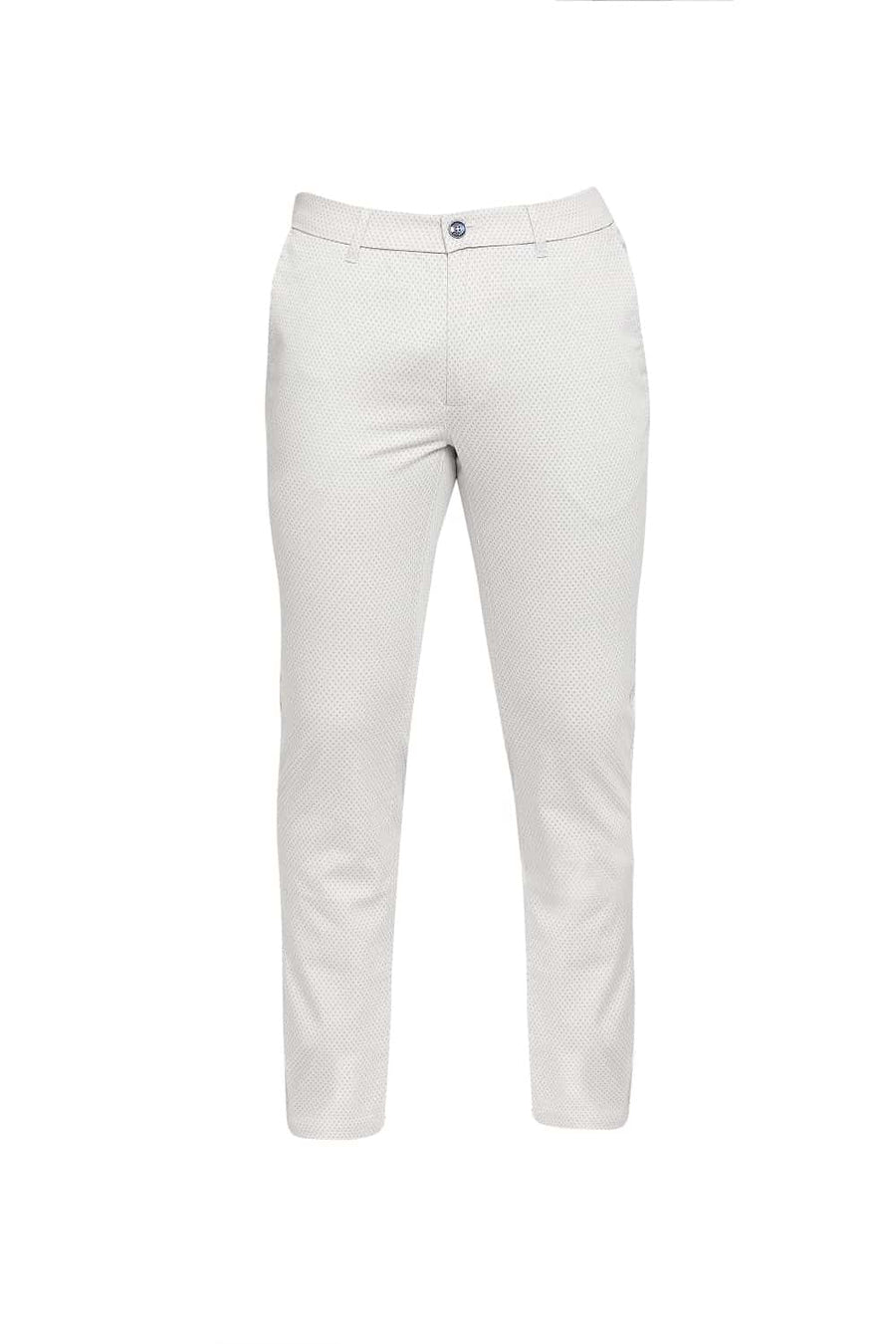 BASICS TAPERED FIT SILVER GREY STRETCH TROUSER