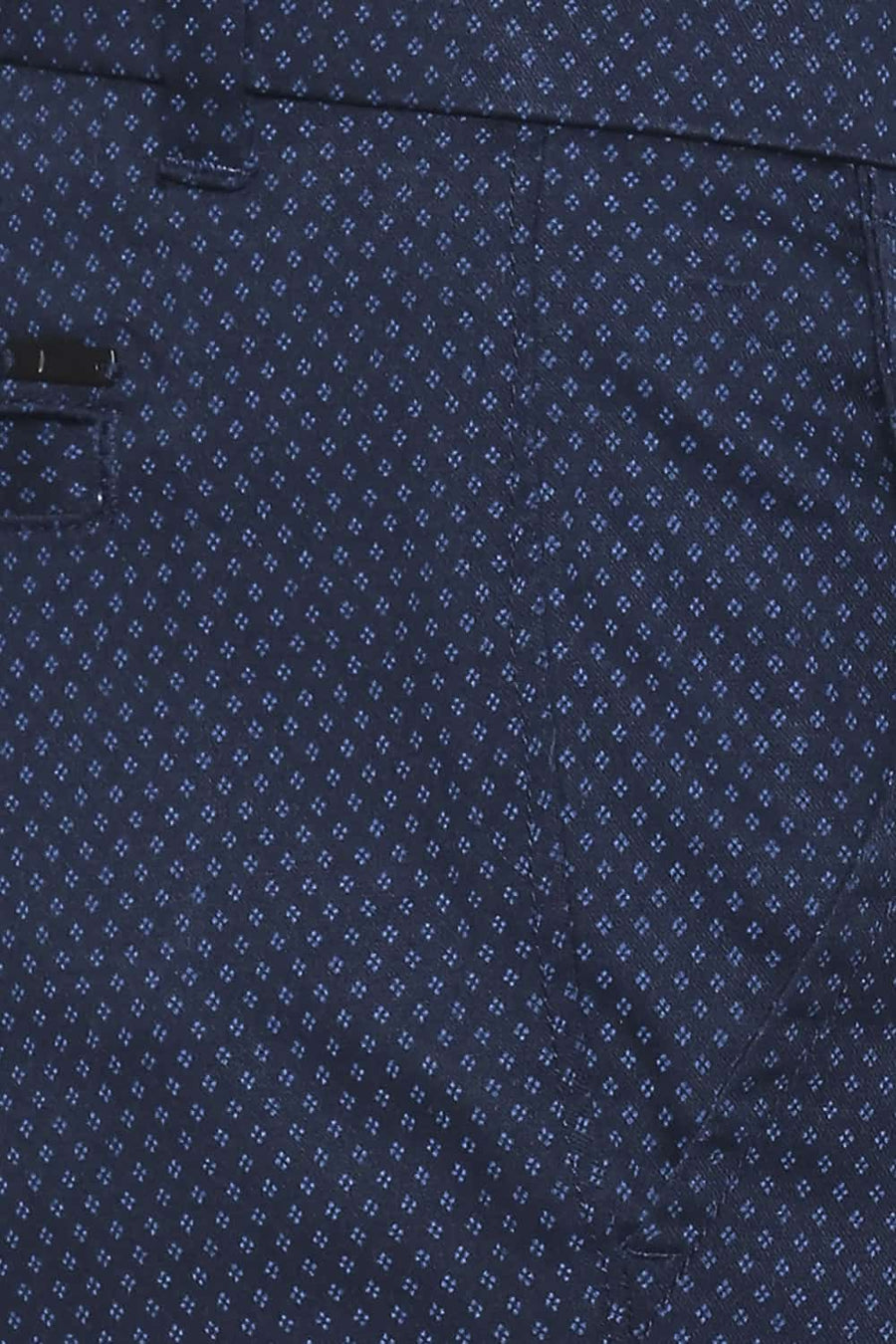BASICS TAPERED FIT REFLECTING NAVY STRETCH TROUSER
