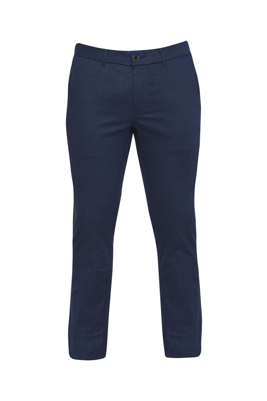 BASICS TAPERED FIT REFLECTING NAVY STRETCH TROUSER