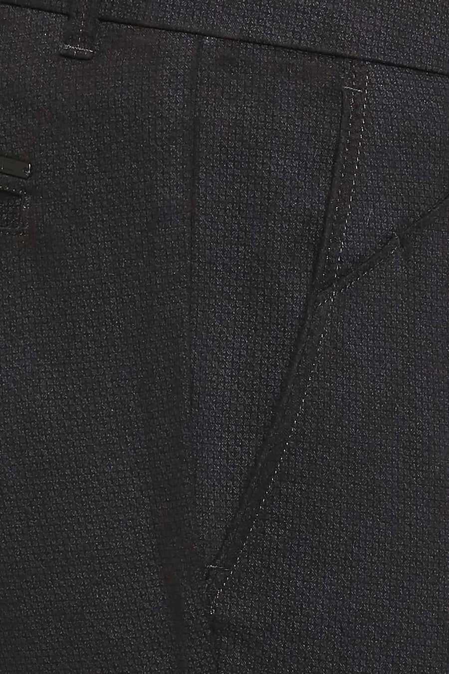 BASICS TAPERED FIT IRON BLACK SATIN STRETCH TROUSERS
