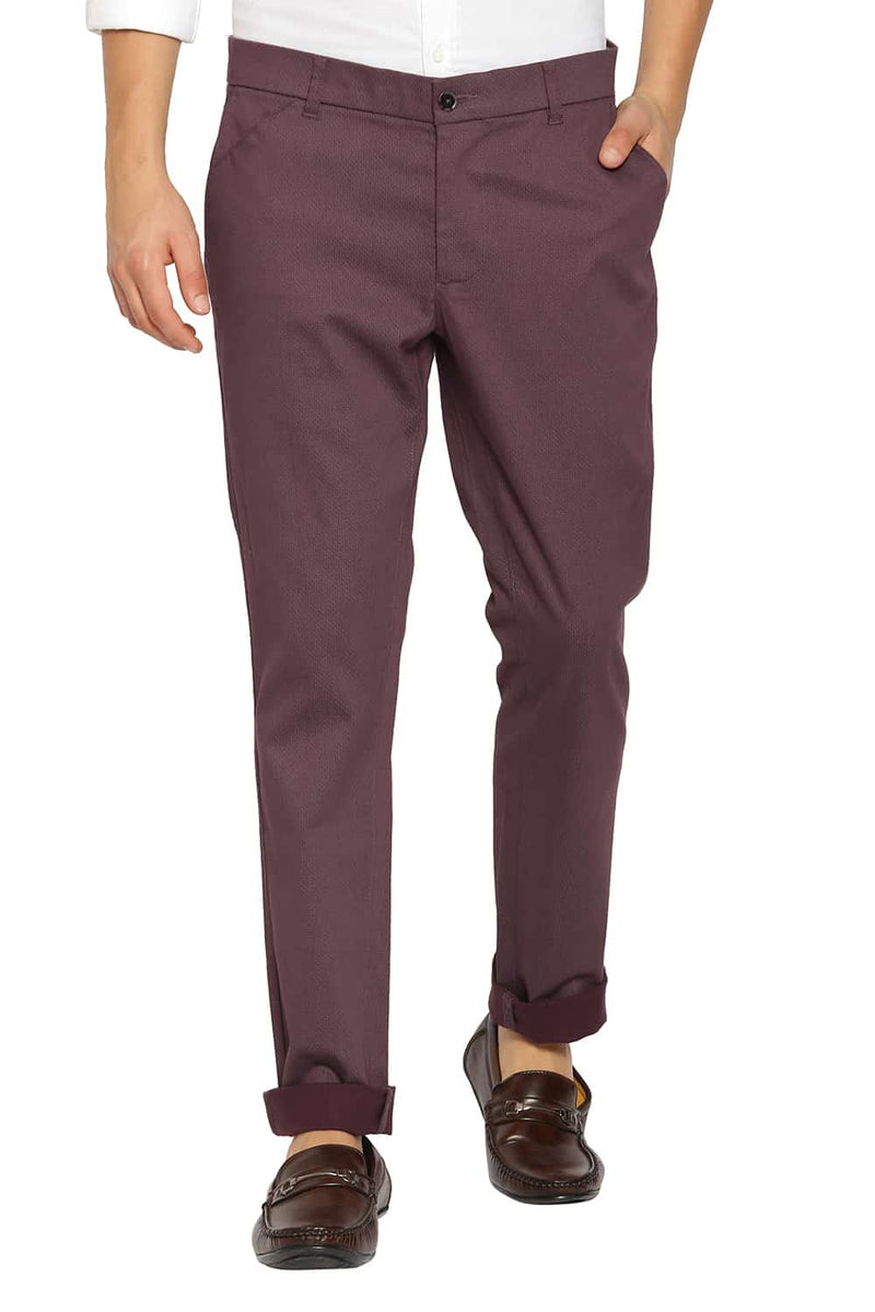 BASICS TAPERED FIT SATIN STRETCH TROUSERS