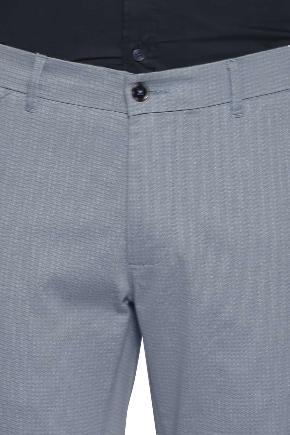 BASICS TAPERED FIT CITADEL GREY SATIN STRETCH TROUSERS