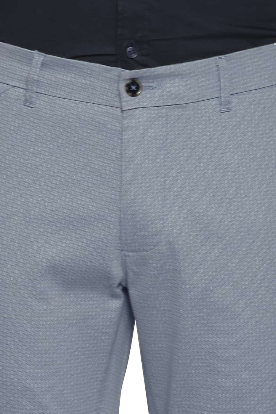 BASICS TAPERED FIT CITADEL GREY SATIN STRETCH TROUSERS