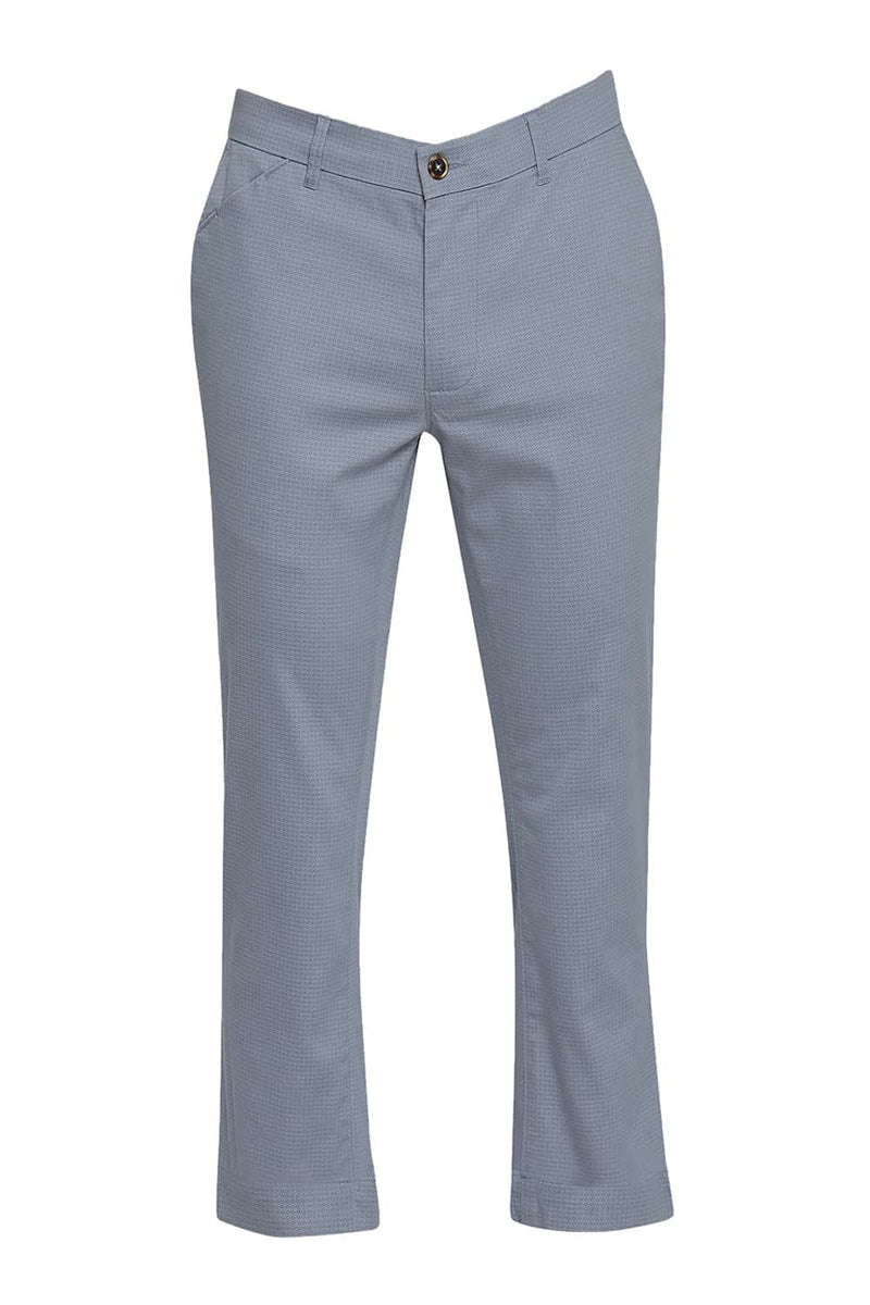 BASICS TAPERED FIT SATIN STRETCH TROUSERS