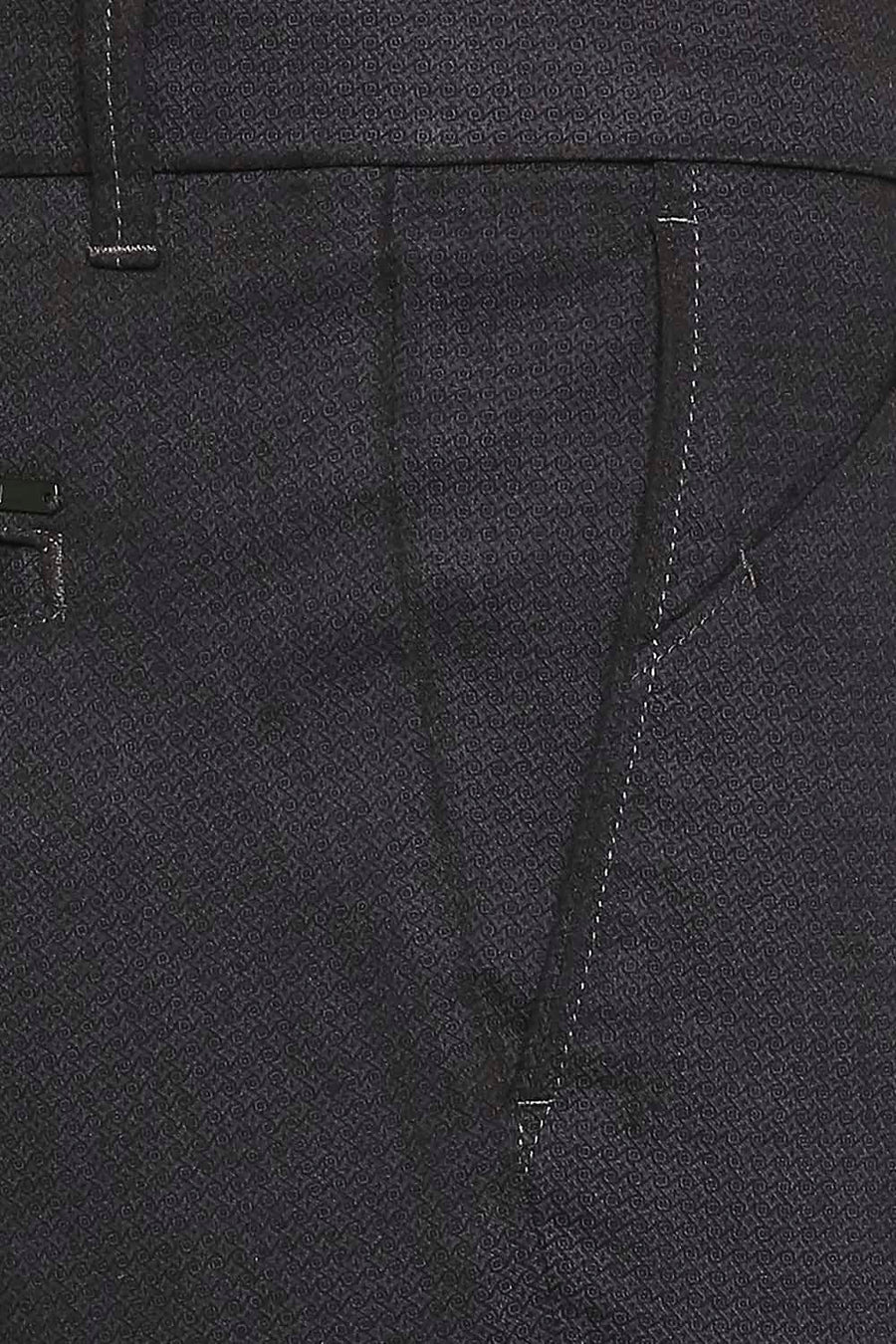 BASICS TAPERED FIT EBONY BLACK SATIN STRETCH TROUSERS