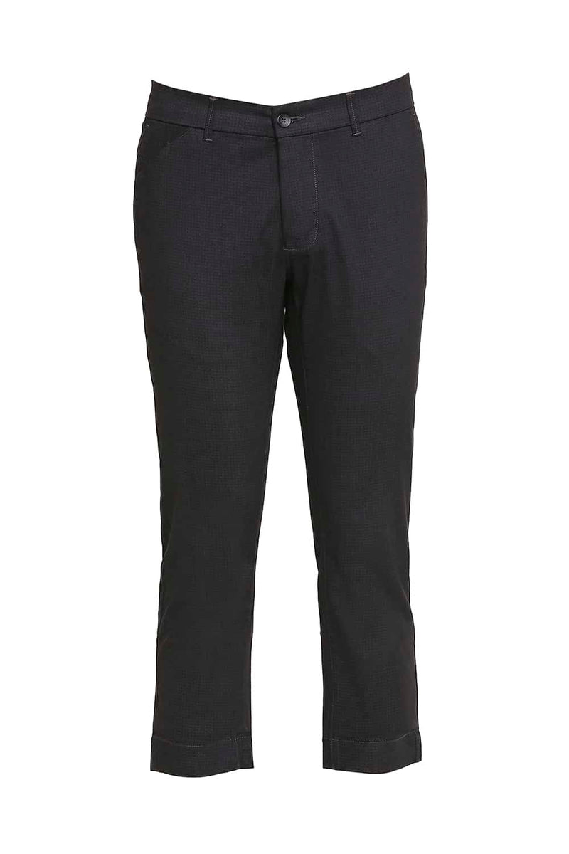 BASICS TAPERED FIT SATIN STRETCH TROUSERS