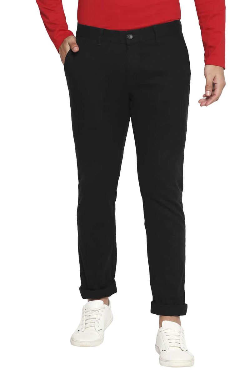 BASICS TAPERED FIT ANTHRACITE STRETCH TROUSER