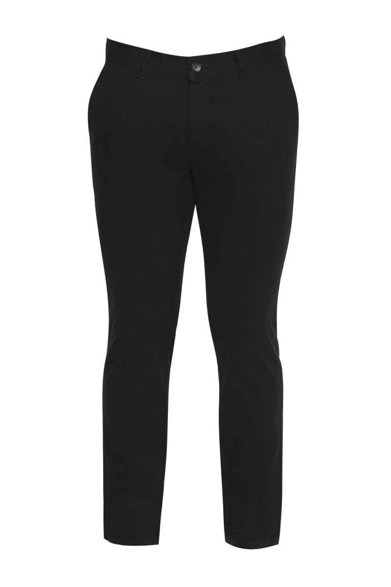 BASICS TAPERED FIT ANTHRACITE STRETCH TROUSER