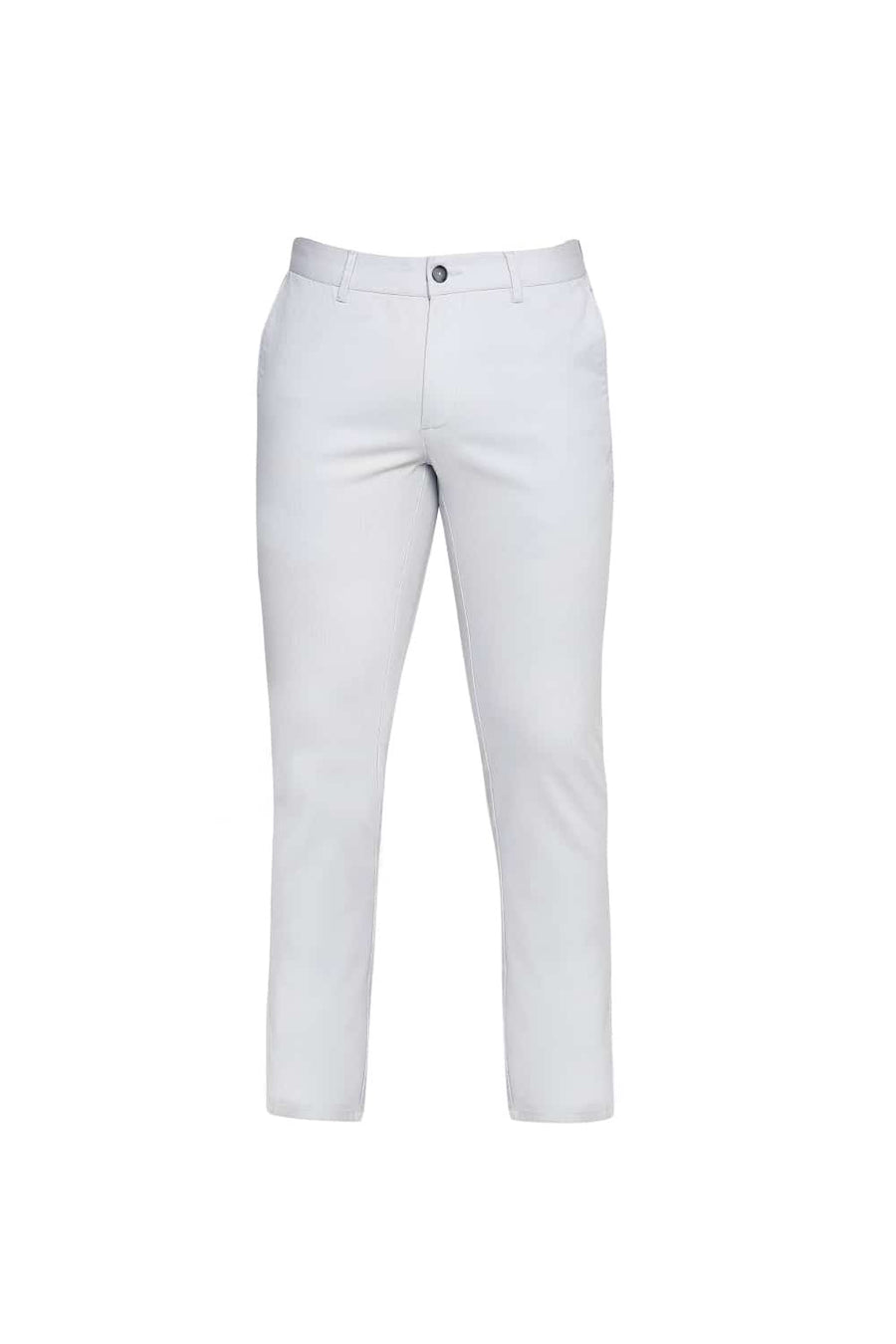 BASICS TAPERED FIT MICROCHIP GREY STRETCH TROUSER