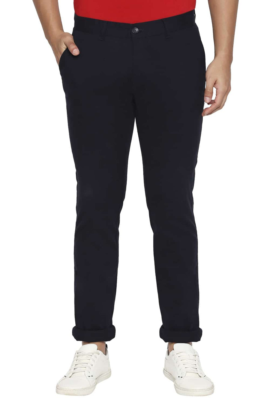 BASICS TAPERED FIT BLUE NIGHTS STRETCH TROUSER