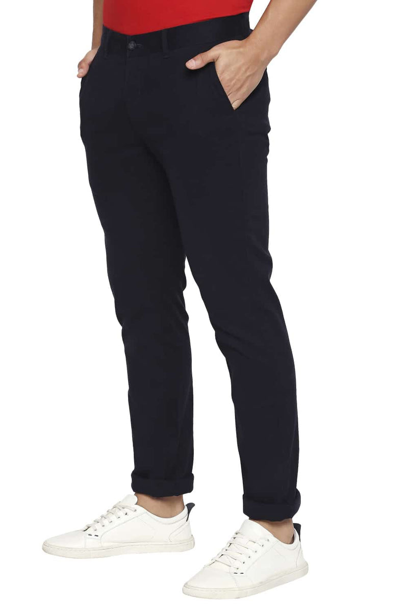 BASICS TAPERED FIT ANTHRACITE STRETCH TROUSER