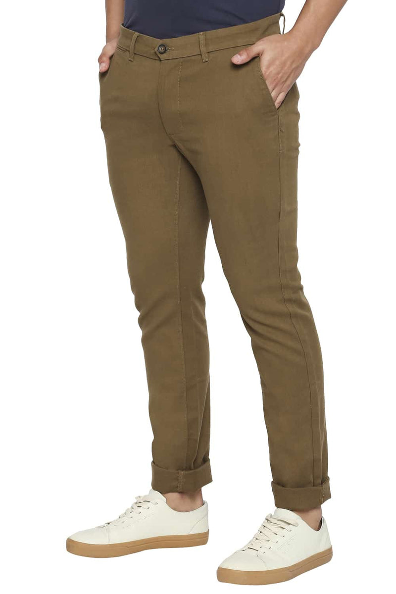 BASICS TAPERED FIT STRETCH TROUSERS