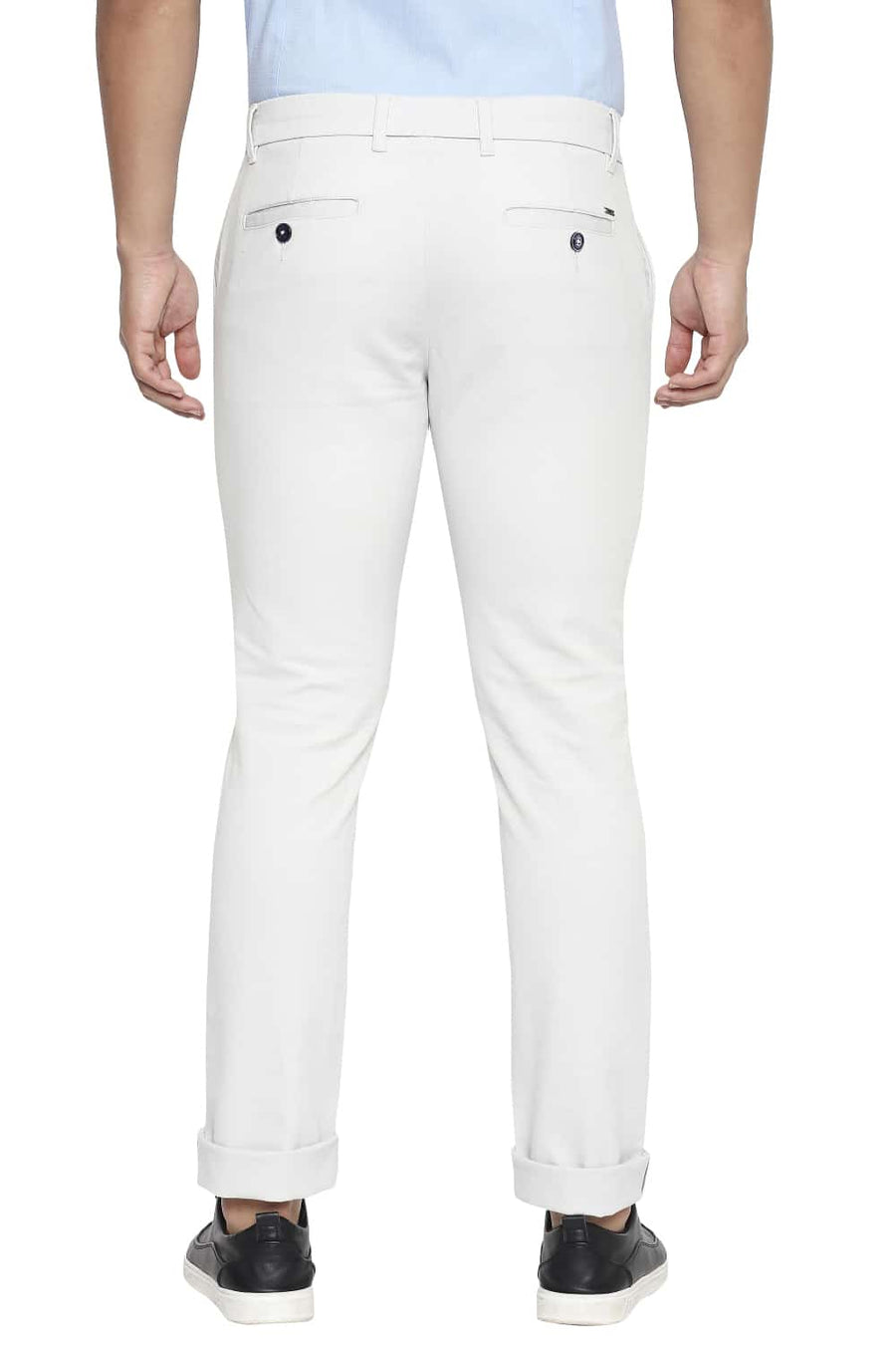 BASICS TAPERED FIT GLACIER GREY STRETCH TROUSERS