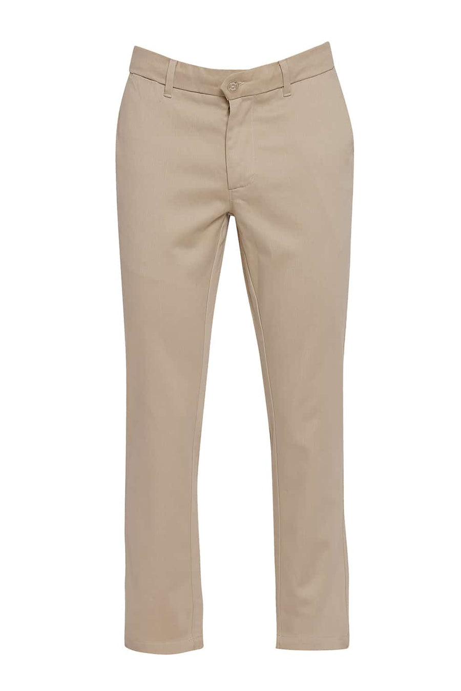BASICS TAPERED FIT INCENSE KHAKI STRETCH TROUSERS