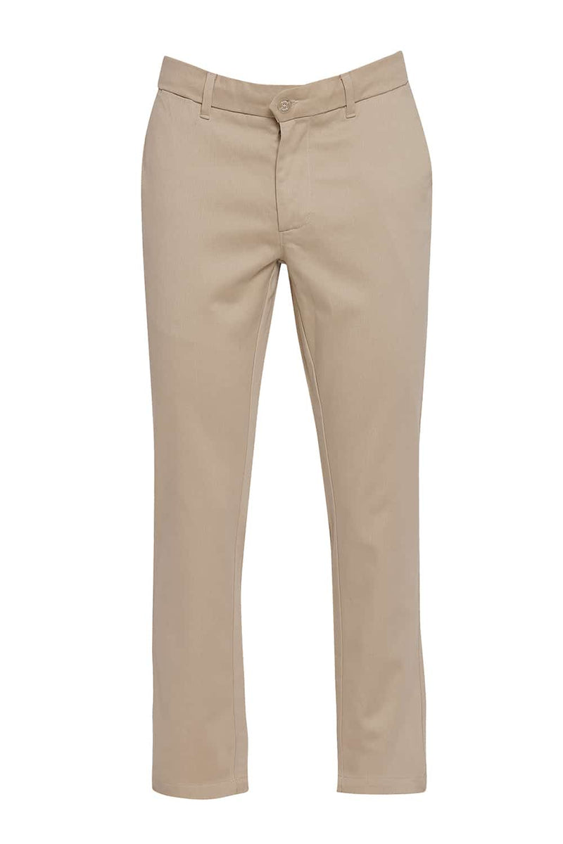 BASICS TAPERED FIT STRETCH TROUSERS