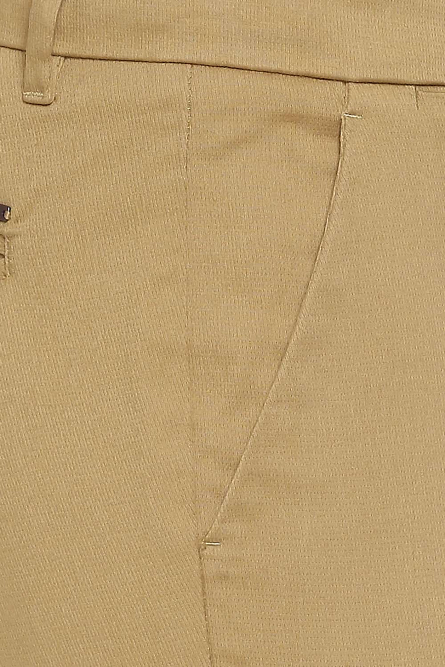 BASICS TAPERED FIT THRUSH KHAKI STRETCH TROUSERS