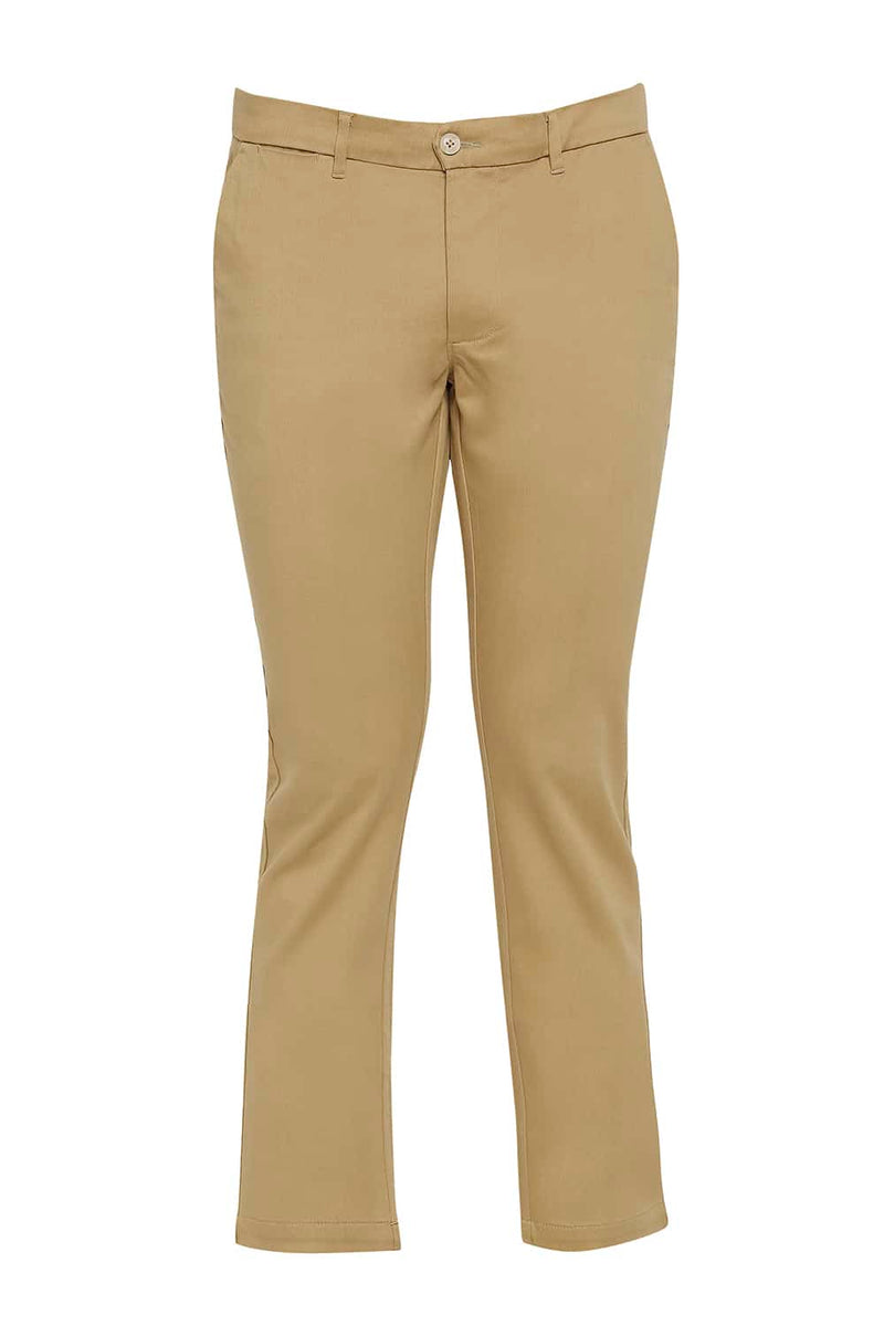 BASICS TAPERED FIT STRETCH TROUSERS