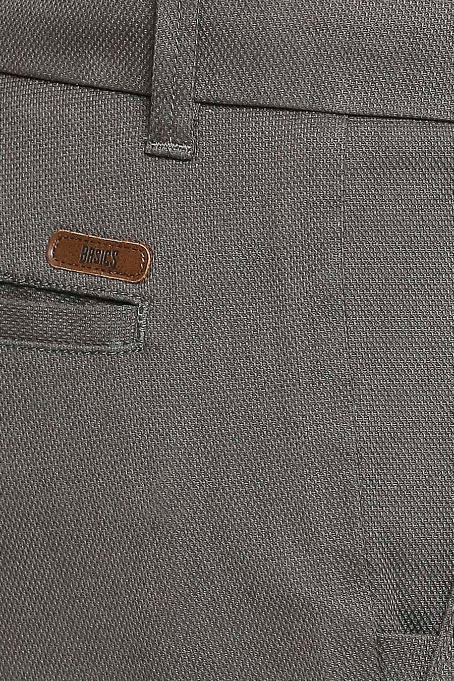 BASICS TAPERED FIT VOLCANIC GREY STRETCH TROUSER