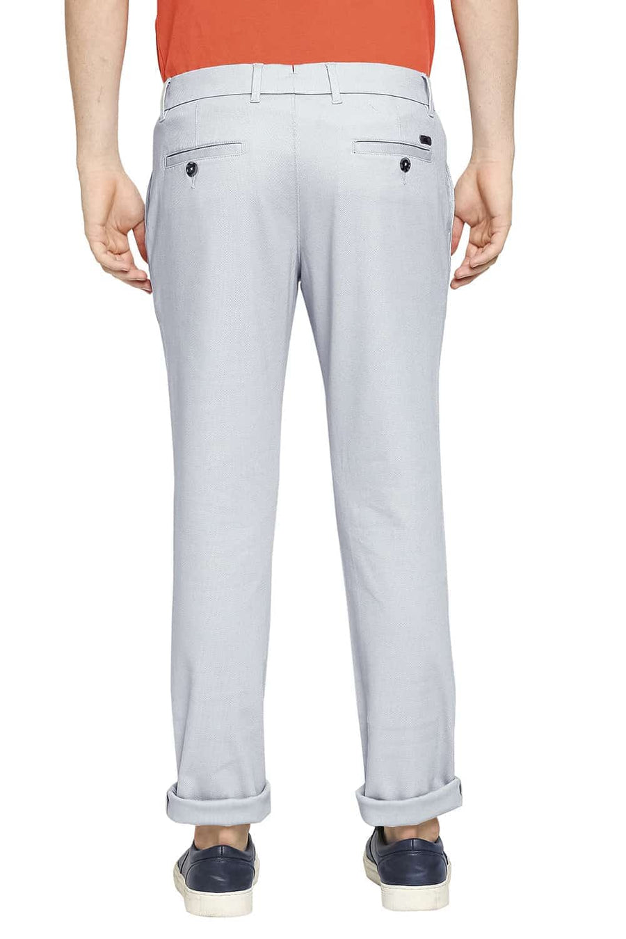 BASICS TAPERED FIT GLACIER GREY STRETCH TROUSER