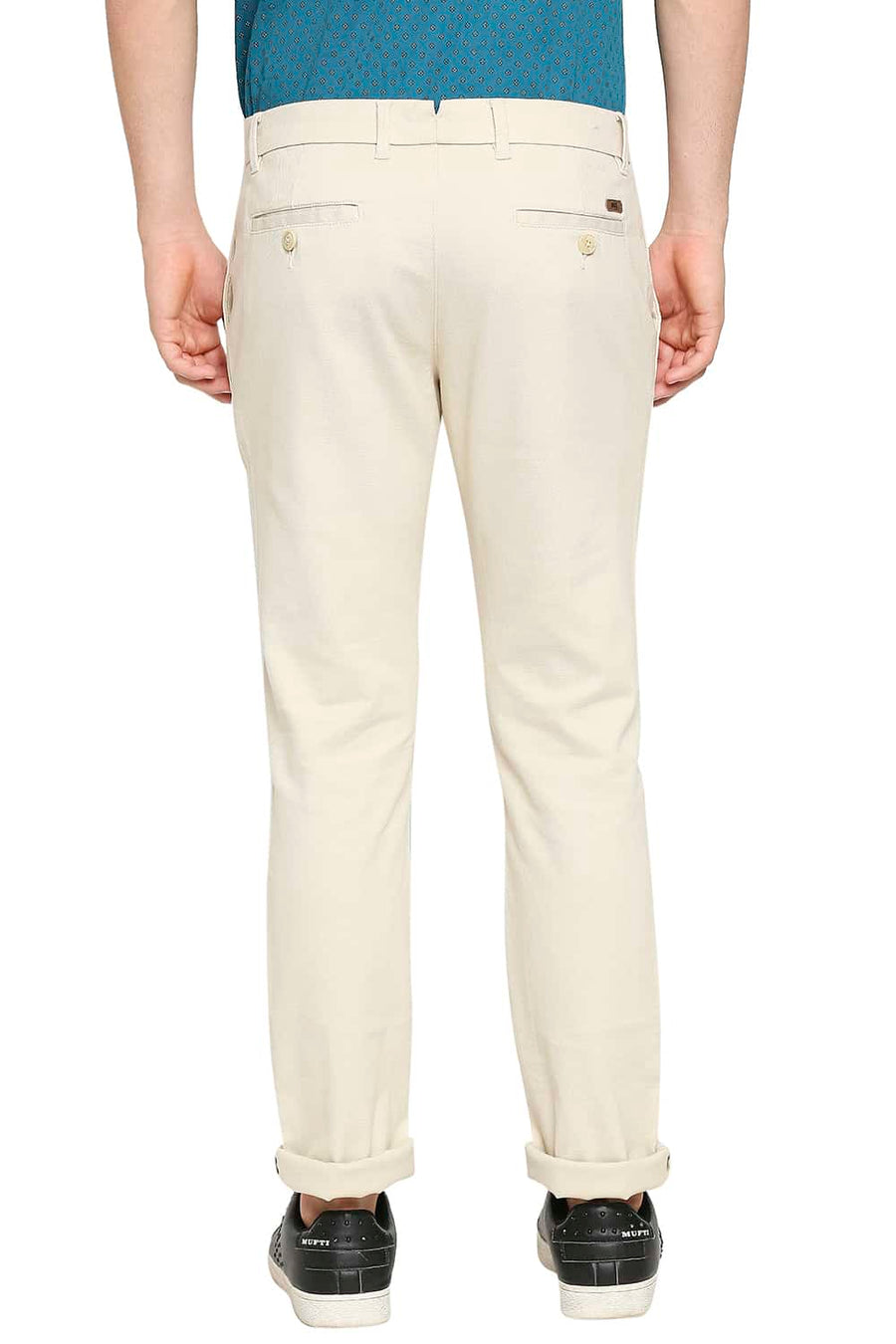 BASICS TAPERED FIT ANGORA STONE STRETCH TROUSER