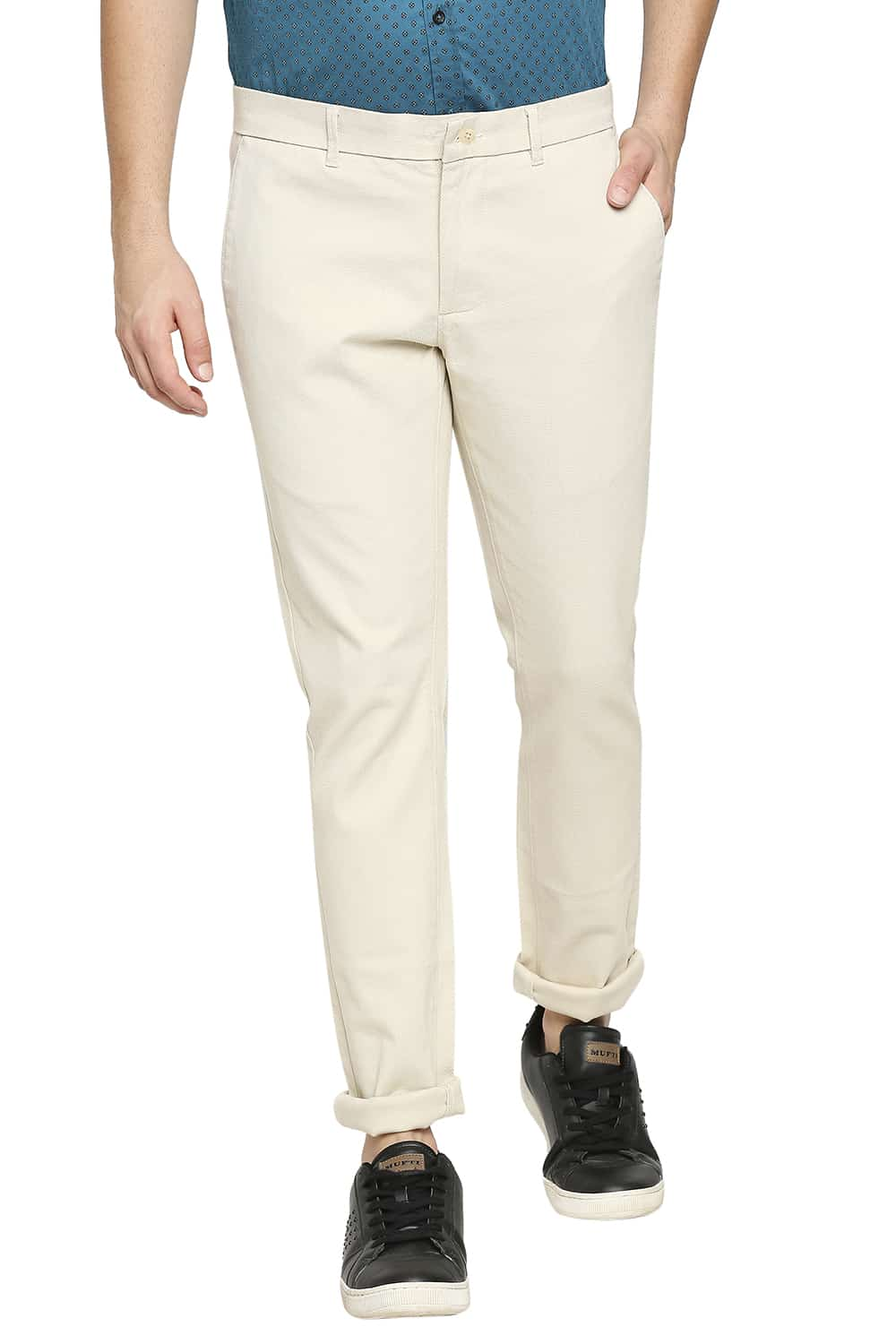 BASICS TAPERED FIT STRETCH TROUSER