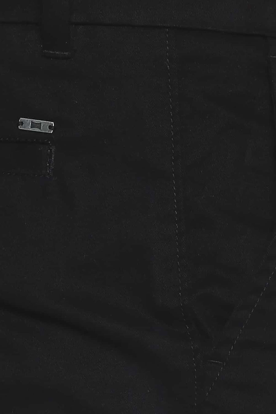 BASICS TAPERED FIT ANTHRACITE BLACK STRETCH TROUSER