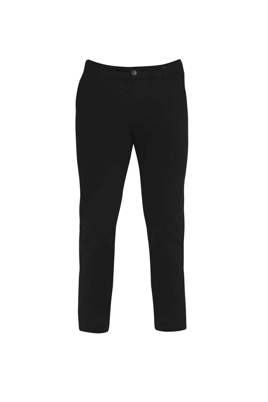 BASICS TAPERED FIT ANTHRACITE BLACK STRETCH TROUSER