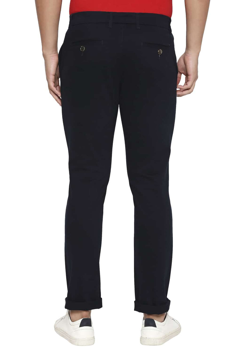 BASICS TAPERED FIT NIGHT SKY NAVY STRETCH TROUSER