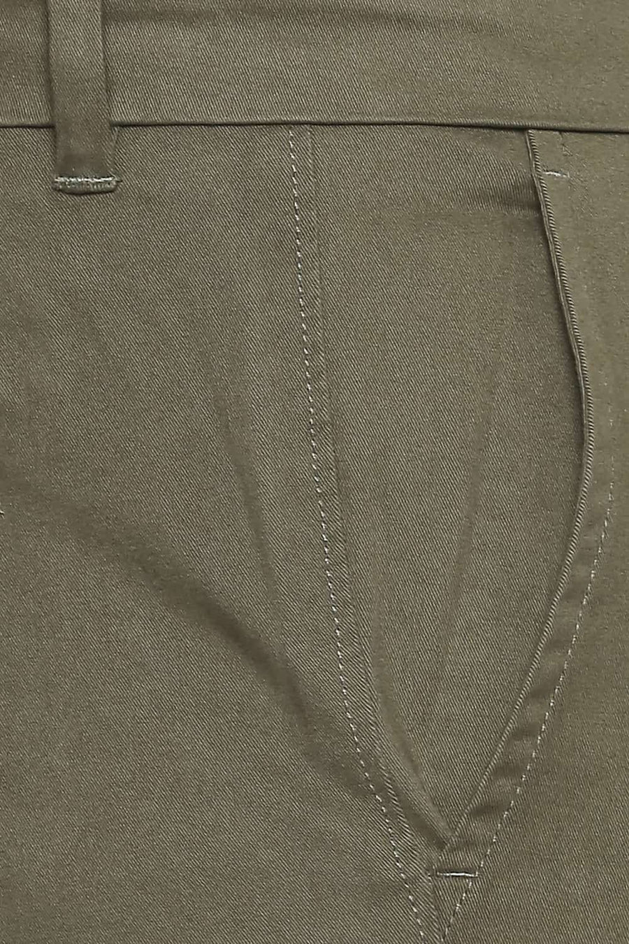 BASICS TAPERED FIT LEAF OLIVE STRETCH TROUSER