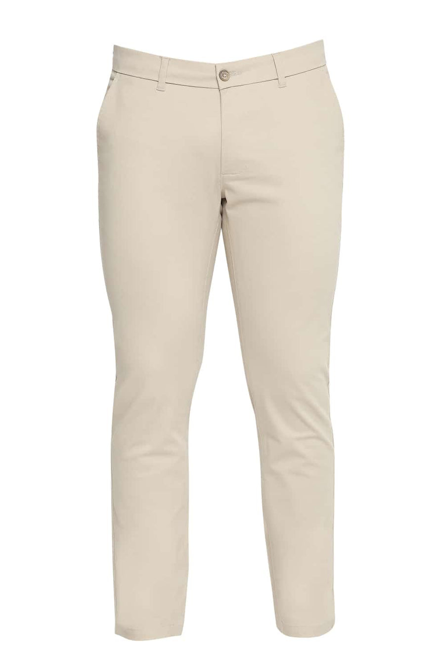 BASICS TAPERED FIT CEMENT STRETCH TROUSER