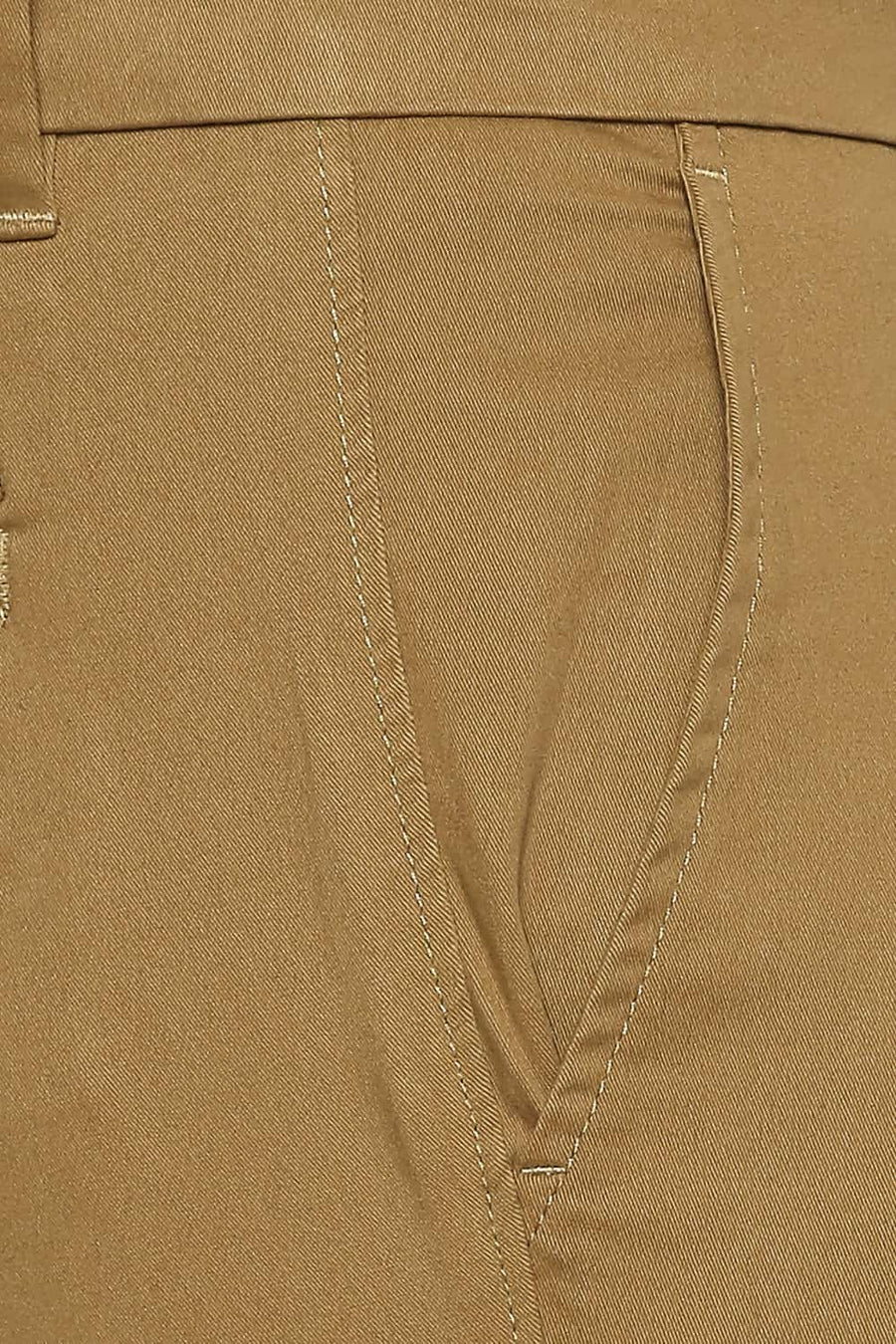 BASICS TAPERED FIT DIJON KHAKI STRETCH TROUSER