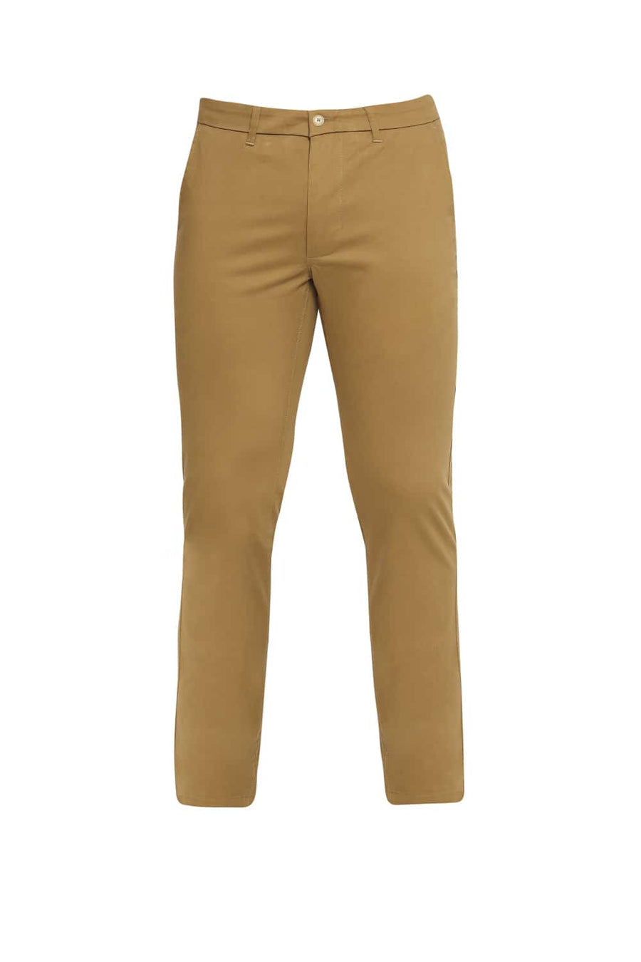 BASICS TAPERED FIT DIJON KHAKI STRETCH TROUSER