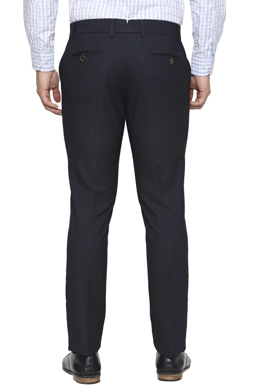 BASICS TAPERED FIT EBONY NAVY STRETCH TROUSER