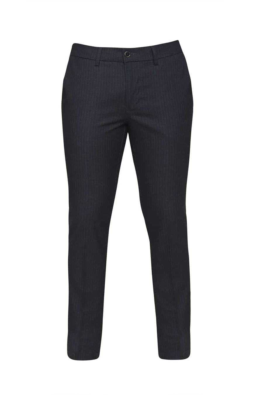 BASICS TAPERED FIT EBONY NAVY STRETCH TROUSER