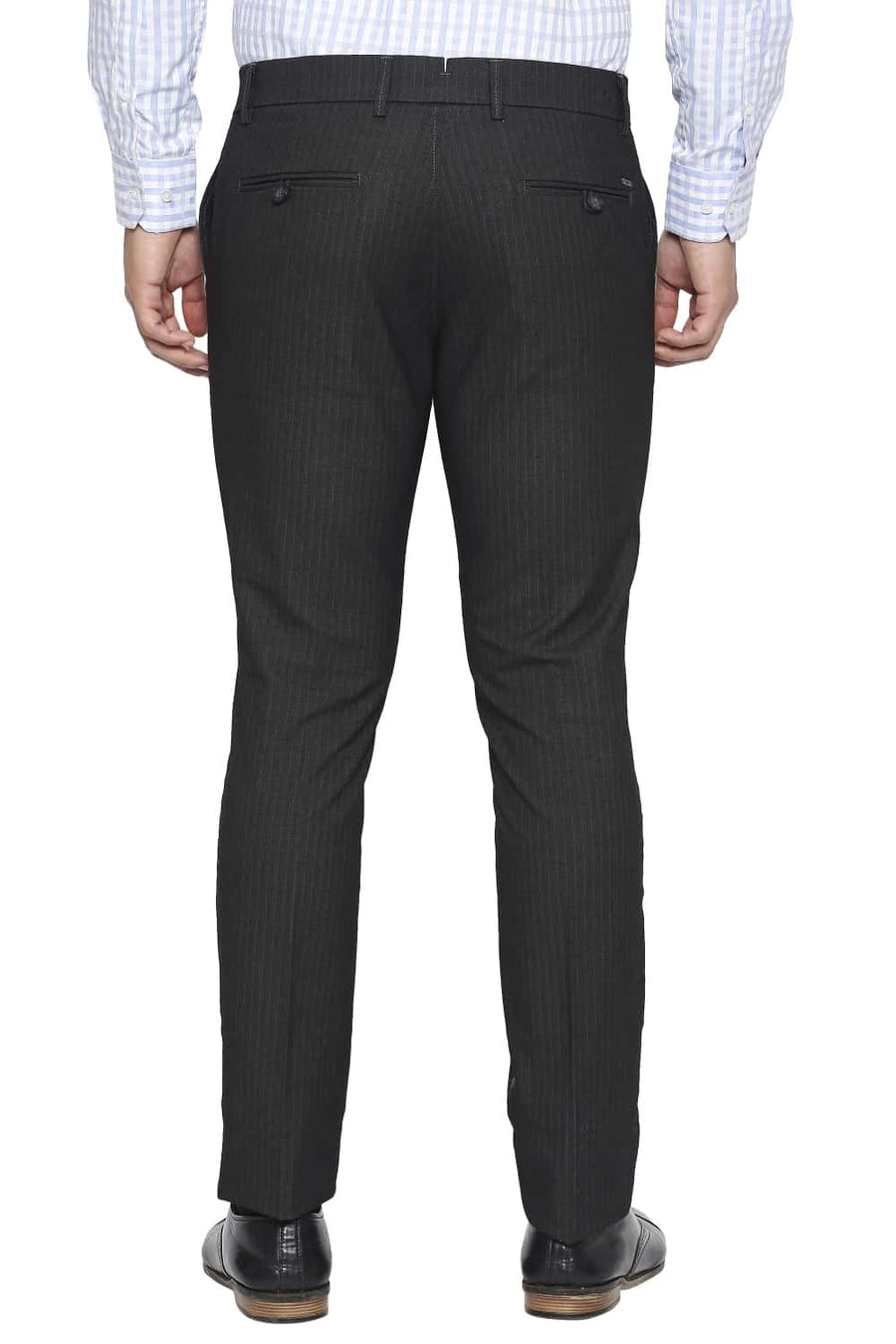 BASICS TAPERED FIT SHADOW BLACK STRETCH TROUSER
