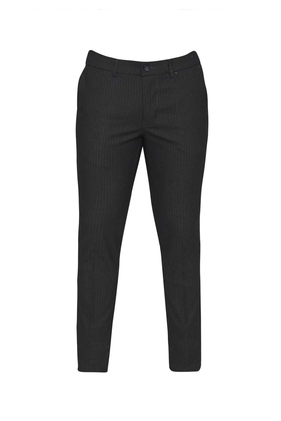 BASICS TAPERED FIT SHADOW BLACK STRETCH TROUSER
