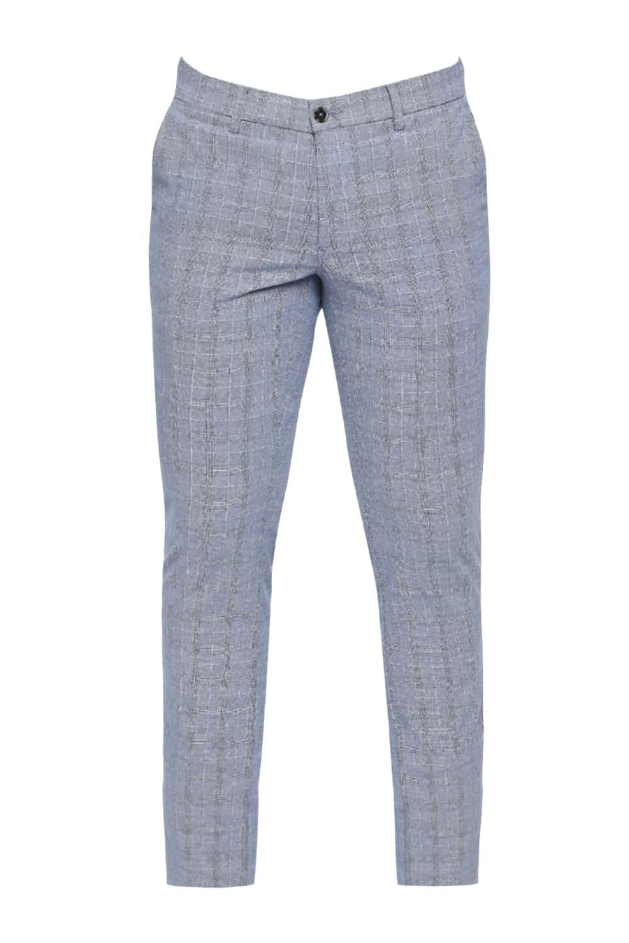 BASICS TAPERED FIT MARLIN BLUE STRETCH TROUSER